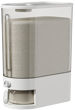 Daooibpa Rice Dispenser Container 10KG, Cereal Containers Storage With Measuring Cup, Leakproof Moisture Proof Rice Bucket, Transparent Organizer For Kitchen Pantry Outdoor Restaurant, 30×18.5×43cm