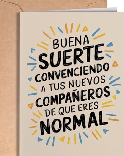 Tarjeta Despedida Compañero de Trabajo - Regalo de Despedida Trabajo - Postal para Compañera de Trabajo, Jefe, Empleado que se va... - Regalo Gracioso para Compañeros de Trabajo - EU 112