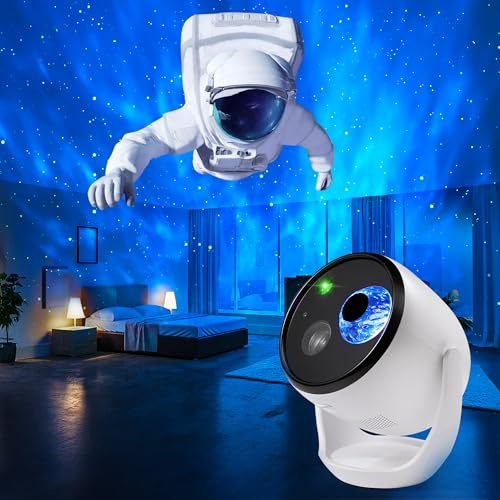 Brizled Proiettore Galaxy 3D, proiettore olografico 3D 4K senza occhiali con oltre 90 temi dinamici, luce a stella con altoparlante Bluetooth stereo, luce notturna nebulosa remota per stanza