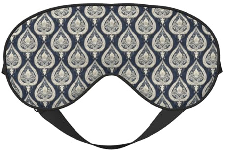Máscara de dormir para hombre y mujer, diseño retro azul marino con hebilla ajustable, máscara de sueño opaca cómoda para hombre y mujer, diadema divertida para juegos de fiesta