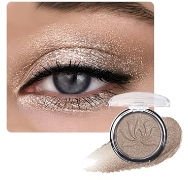 Single Palette Fard a Paupiere Paillette, Brun Ombre à Paupières, Longue Durée Waterproof Anti-Transpiration, Hautement Pigmenté, Texture Fine Facile à Estomper, Palette Maquillage Yeux Femme-03