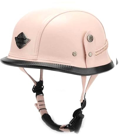 Caschi Jet E Demi-Jet Pelle Caschi Cromwell Approvato DOTECE Mezzo Casco Leggero Vintage Elmetto Scodella Aperto Casco Retrò Moto Caschi Cruiser Per Adulti Uomini Donne M,M:57-58CM