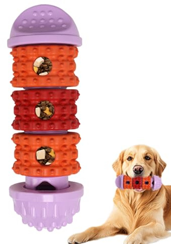 FVPKYUR Jouet À Friandises pour Chien,Mangeoire Lente en Caoutchouc pour Animal De Compagnie,Jouets À Mâcher Interactifs Chiens | pour Stimulation Enrichissement Dentition Divertissement en Caisse
