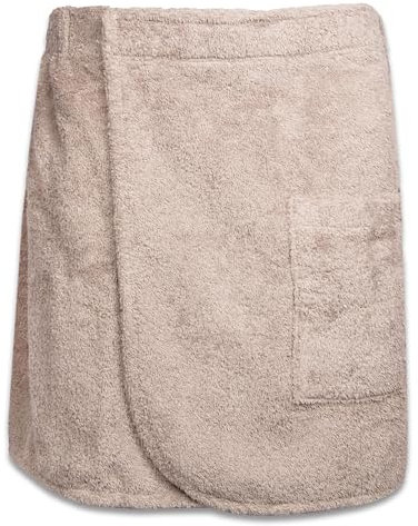 ZOLLNER Kilt da sauna da uomo- tortora - misura L/XL - sensibile sulla pelle e assorbente - cotone - con elastico e chiusura a strappo - lavabile a 60°C - Certificato OEKO TEX (R)