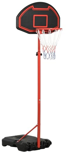 HOMCOM Basketball Hoop Outdoor with Weighted Base, Wheels, 1.55-2.1m, Black