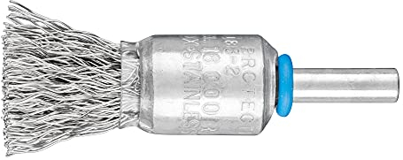 PFERD TOOLS Pinselbürste ungezopft PBU | Ø 15mm Schaft-ø 6mm Edelstahl-Draht-ø 0,35 | 43298002 – für Geradschleifer, Bohrmaschinen, Biegwellen
