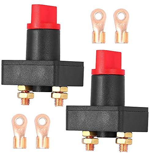 Gebildet 2pcs Batterieschalter für Auto Van LKW Boot Batterietrennschalter, EIN Aus Drehisolator Trennschalter 300A, Mit 4Stück Kupferdrahtösen