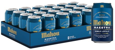 Mahou Maestra Doble Lúpulo, Cerveza Lager Tostada, Pack 24 Latas x 33cl