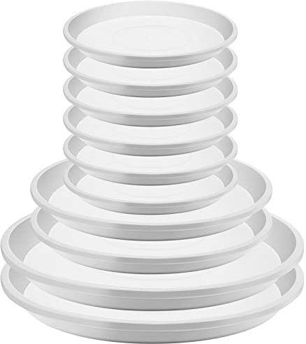 Patelai 10 pezzi 4 pollici 6 pollici 8 pollici Pianta Piattino Pianta Plastica Sottobicchiere Rotondo Pianta Pianta Pianta Piattino per Vaso di Fiori Robusto Piattini Bianco Rotondo Gocciolatore