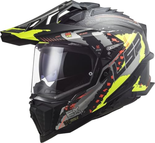 LS2, Crosshelme motorrad Explorer carbon Extend mat hv yellow 06, XS