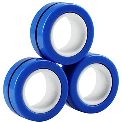 JINYISI Magnetische Ringe, Fidget Magnete, Magnetringe Fidget Toy, Specs Fidget Toy Magnete Bälle, Magnet Fidget Toy, Finger Magnetic Ring Fingertip Spinner, Dekompression Magnetring, Blau