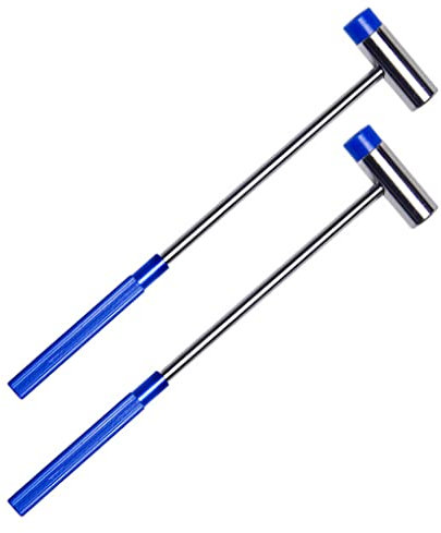 2PCS Dual Head Small Hammer Plastic Metal Head Jewelry Mallet Tuning Hammer Multi-Head Craft Hammer Mini-Miniature Hammer for Eating Walnut and Jeweler (Blue)