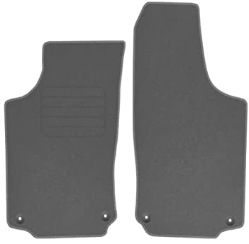 Velourmatten für Opel Corsa C Bj. 2000 – 2006 STD GRAU VORNE runde Befestigungen Veloursfussmatten Automatten Mit Absatzschoner Passform Neu