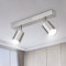 Ketom Spot Plafond GU10, Plafonnier 2 Spots - Plafonnier Spot Orientable - Moderne Luminaire Plafonnier - Nickel Matte Applique Plafond Interieur LED pour Cuisine, Chambre, Salon - Livré Sans Ampoules