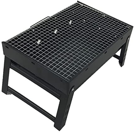 BLUNOA Barbecue Pliable BBQ Valise De Barbecue en Acier Inoxydable Porte-Documents Portable pour Gril À Charbon Grill Fumeur pour Pique-Nique De Camping De Terrasse De Jardin Extérieur 43X29x24cm