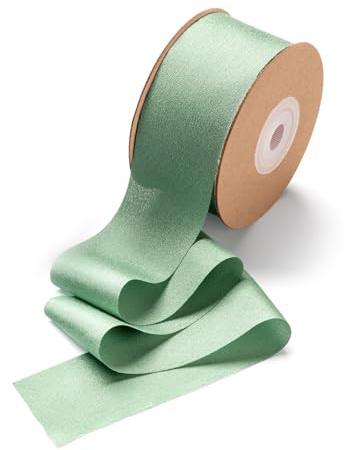 CHUQING Geschenkband Breit Schleifenband Hochzeit Seidenband Dekoband Salbeigrün