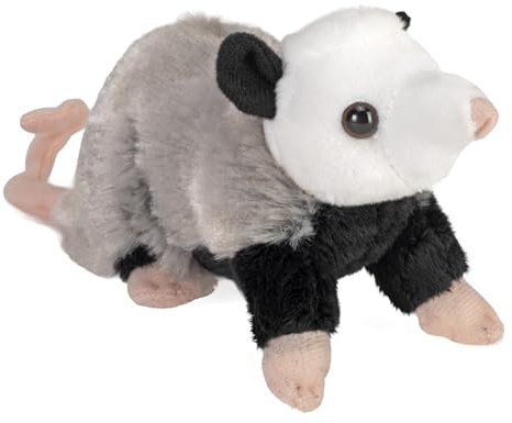 Wild Republic Pocketkins Eco Opossum, Animal en Peluche, 12 cm, Jouet en Peluche, Fabriqué à partir de Matériaux Recyclés, Écologique, Gris