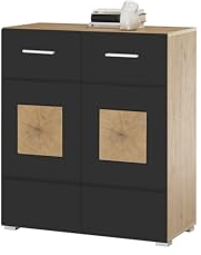 möbelando Kommode >Georgia< in Eiche Artisan Nachbildung - 80x92x38cm (BxHxT)