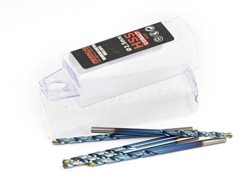 Ferrcan Brocas para metal HSS DIN338 M35 5% cobalto acabado rainbow para taladros en acero inoxidable, hierro y otros metales paquete de 5 unidades por medida (2.5mm)