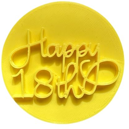 The Cookie Cutter HubHappy 18th Cookie Cutter Embosser/Stamp for Cupcakes Fondant Icing Clay Cake Baking Decoration