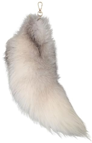 Therian Tail Fuchsschwanz Anhänger Fell Schwanz Keychain 40cm Extra Groß Fuchs Schlüsselanhänger Tasche Zusätze Auto Schlüsselketten Anhänger Weich Flaumig Fox Tail Handtasche Dekoration (G)