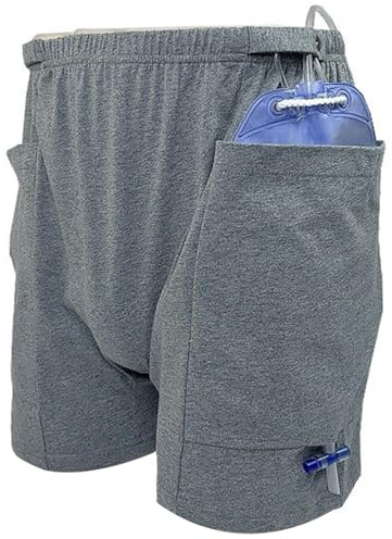 Inkontinenz Pants Männer,Herren Urinsammler, Urinbeutel Hose Pflegeleicht Inkontinenzhose,Atmungsaktive Urinbeutelhose Aus Baumwolle Für Fixierung Patienten Drainage Tasche,Ältere Pflege A,L