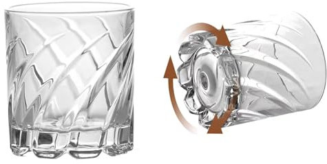 MRDLKNX Lot de 2 verres à whisky à fond épais de 270 ml - Verre en cristal à l'ancienne pour bourbon, scotch, cocktail ou rhum