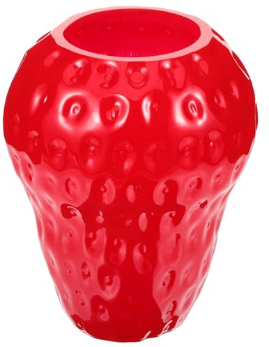 MAGICLULU Vase à Fleurs Créatif Fraise Petit, Verre Transparent, Hydroponique Multifonction, Décoration Intérieure pour Bureau et Salon, Contenant pour Compositions Décoratives