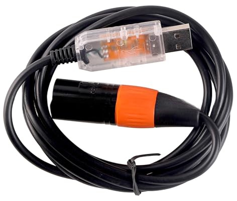 Qaonsciug Cable adaptador USB rápido a DMX512 RS485 con 3 pines para control de iluminación fiable, 1,80 m, 1,0 m, 3 m