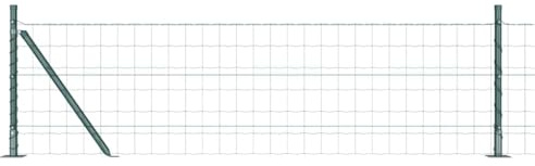 vidaXL Stängsel med stolpe Grön 0,6 x 25 m Stål och PVC, Trädgårds- och terrassstaket, moderna utomhuspaneler, hållbart skydd, stiligt avskildhet, praktisk set