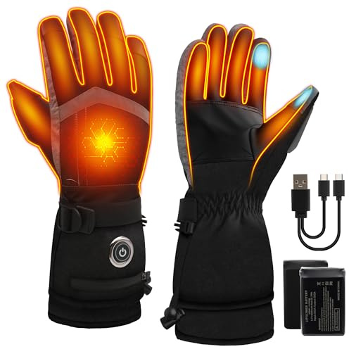 SVPRO Beheizte Handschuhe für Männer Frauen, 5V 6000mAh Wiederaufladbare Batterie, 3 Stufen Heizung, Touchscreen & Wasserdicht, Elektrische Handwärmer Handschuhe für Skifahren, Motorradfahren