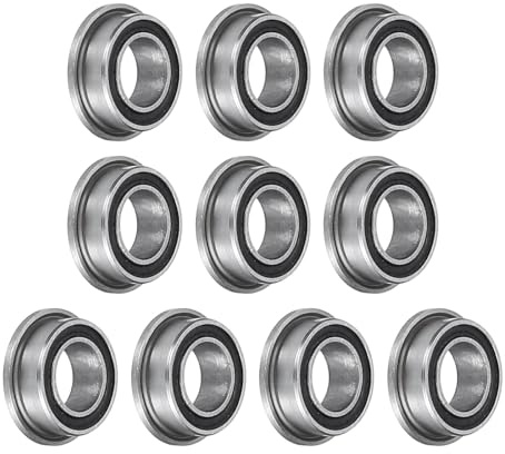 QUARKZMAN 10PCS MF74-2RS Cuscinetto A Sfere Con Flangia 4x7x2.5mm P6 ABEC 3 | Doppia Guarnizione In Gomma Miniatura, Cuscinetto A Sfere A Gola Profonda, Acciaio Cromato