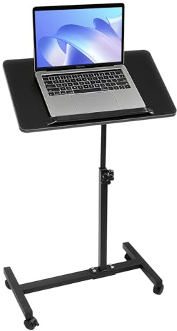 Cioquli Beistelltisch Couch, Beistelltisch mit Rollen, Höhenverstellbar & 90° Kippen, mobiler Sofatisch, Holz Laptoptisch, Beistelltische C Form für Wohnzimme, Schlafzimmer, Pflegebett, 30 X 50 cm