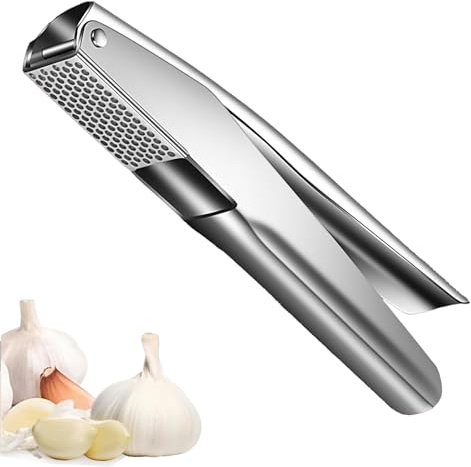 Icetop Stainless Steel Garlic Press, Garlic Crusher Stainless Steel | Build Leak-Proof Easy Clean for Kitchen Cooking