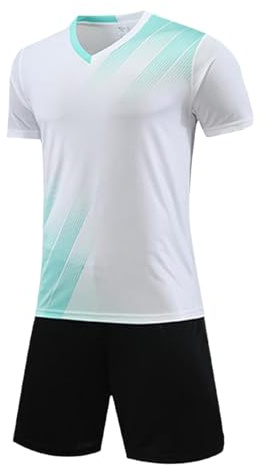 JiaYouLC Kids Football Kits Boys Soccer Jersey Set Quick Dry T-Shirt Shorts Football Training Outfit for Youth Age 3-12