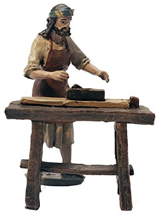 Triciclo Editores Carpintero con Banco de Trabajo |Figuras de Belén |Serie 11cm| Diseñadas por José Luis Mayo |Decoración Navideña |Nacimiento