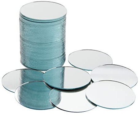 Mini Piastrelle a Specchio Circolari Juvale, Confezione da 60 Piccoli Specchi Rotondi, Articoli per Creazioni Artigianali, 5.1 cm Ciascuno