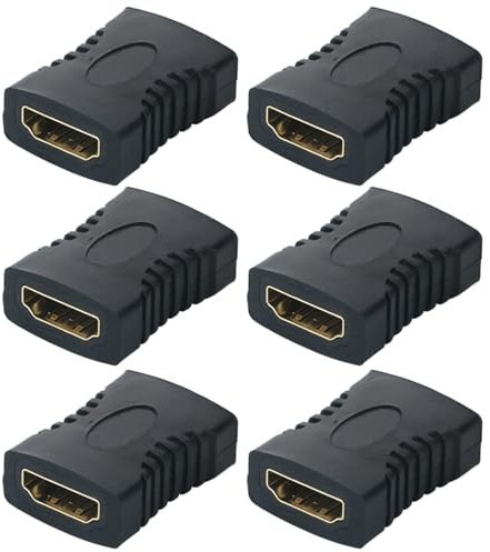 GTIWUNG 6Pcs Acoplador HDTV Hembra a Hembra, Empalme HDTV Chapado en Oro de Alta Velocidad Acoplador