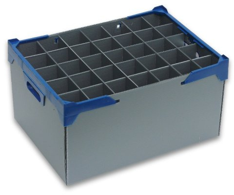 Champagne & Prosecco Flute Storage Box 35 Cells for Glass or Item Max Width 65mm, Glass or Item Max Height 245mm, Lid Included.