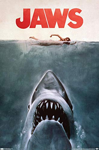 Trends International 24X36 Jaws - One Sheet Wall Poster, 24 x 36, Premium Unframed Version for Bedroom
