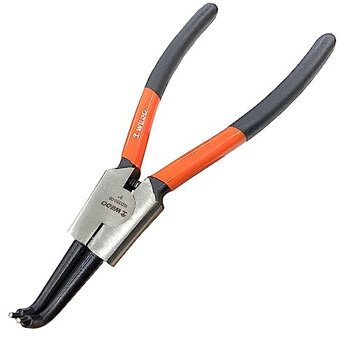 WEDO 7 Bent External Circlip Pliers, External Snap Ring Bent Nose Plier, Chrome Vanadium Steel, Die-Forged, for Ring Remover Retaining and Remove Hoses