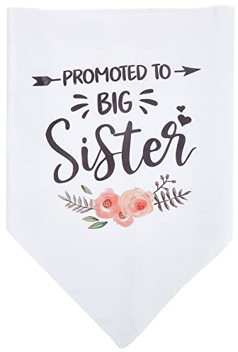 craspire Promoted to Be Big Sister Hundehalstuch Hochzeit Haustier Halstuch Weiße Blume Dreieck Haustier Hund Schal Hund Verlobung Hochzeit Ankündigung Foto Requisiten Halsbänder Zubehör