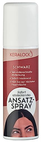 KERALOCK Ansatzspray schwarz 75 ml Aerosol – unisex – temporäre Haaransatzabdeckung für coloriertes Haar – kaschiert graue Haare in Sekunden – ammoniakfrei