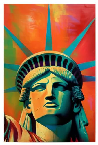 artboxONE Poster 120x80 cm Städte/New York Miss Liberty popart - Bild statue of liberty bunte kunst freiheit