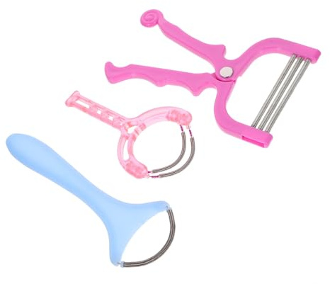 VINTORKY Hand Gesichtsepilierer 3 Stück Handbetrieben mit Federmechanismus Sanfte Haarentfernung für Frauen Tragbar für Kinn und Oberlippenbereich Hautschonend und Ergonomisch