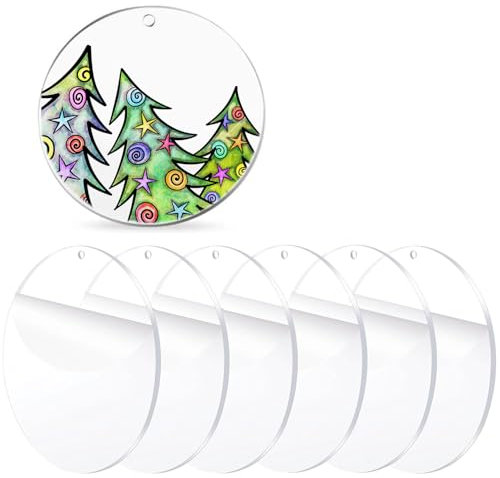 Pannello acrilico rotondo in vetro acrilico – 6 pezzi Ø 15 cm lastre acriliche trasparenti, per arazzi decorativi, espositori di prodotti, cartelli per matrimoni e feste
