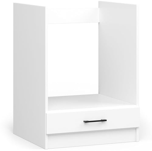 3xE Living Küchenschrank für Einbaubackofen: eine Tür, EIN Regal, Farbe: Weiß, A: B: 60 cm, H: 82 cm, T: 55 cm.
