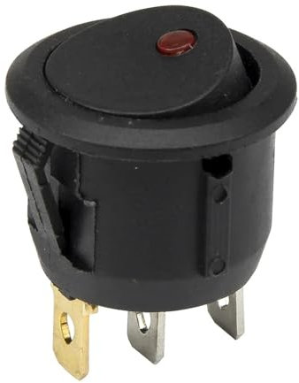 Interrupteur à Bascule 10pcs / lot KCD1-102N2-5 perforé diamètre 20 mm 3 Broches on - Off Interrupteur à Bascule Rond avec lumière KCD1-105N 220V 12V(Red,220V Yellow Ray)