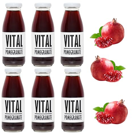 PRESSUICE Pure Pomegranate Juice 100 Percent Cold-Pressed NFC 6 x 250 ml | 6 Bottles Pack, Semi-Sour Flavour, Not From Concentrate, Naturally Cloudy, No Added Sugar, No Additives, Vegan, GMO Free