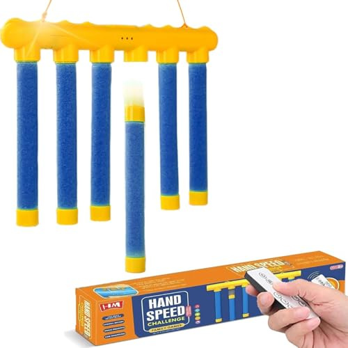 Kinder-Fangstöcke-Spiel, fallende Stöcke-Fangspiel-Reaktionstrainingsspielzeug, Upgrade-Fernbedienung, Drop-It-Catch-It-Win-It-Spiel, 3 Fallgeschwindigkeiten einstellbar für Kinder-Familienaktivitäten